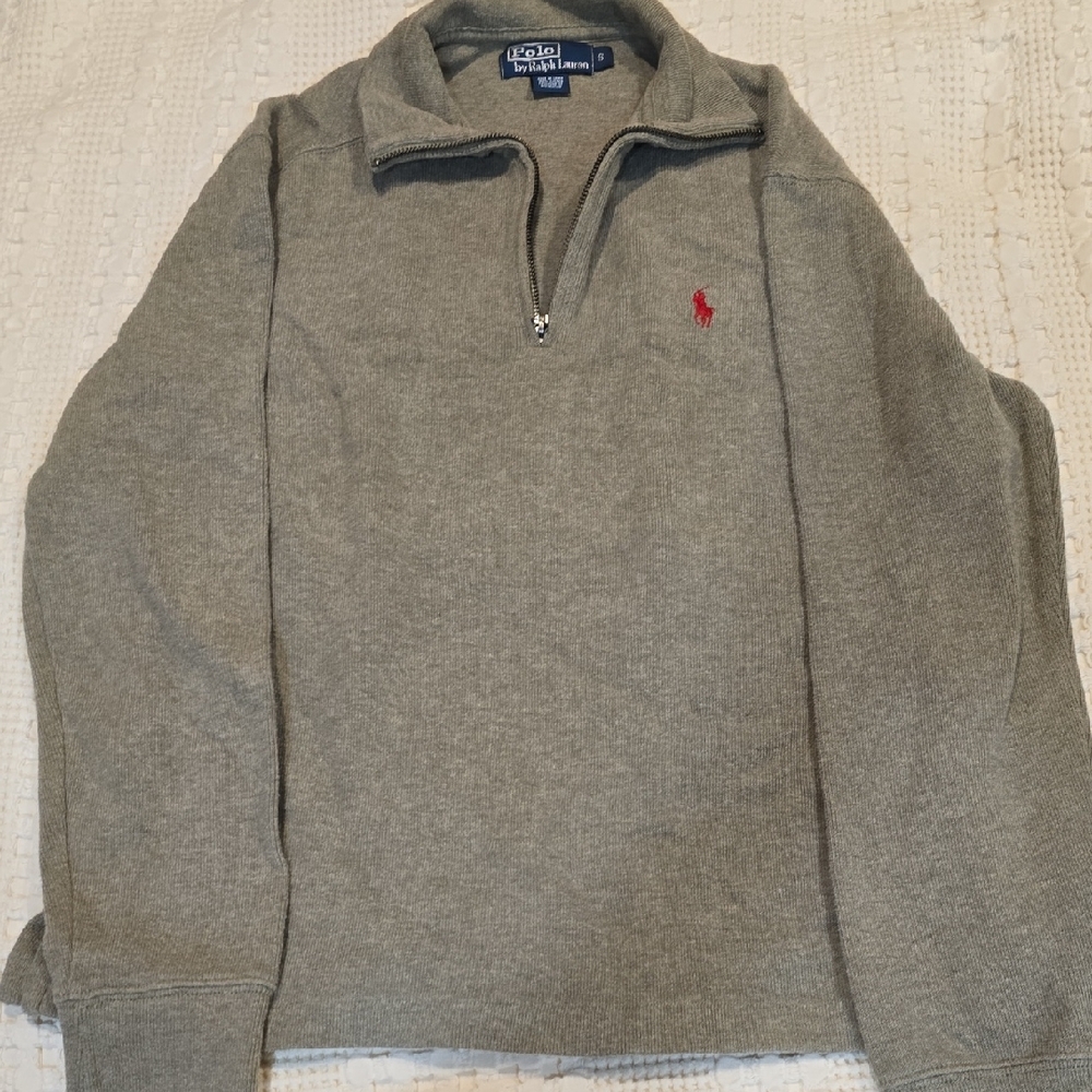Polo by Ralph Lauren Gray Quarter-Zip Sweater
